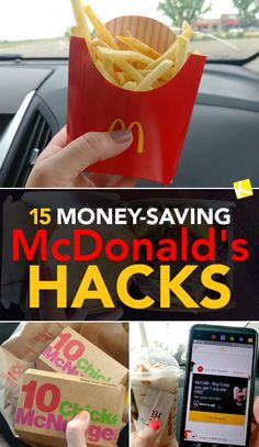 mcdonald's fast food ad with the caption 15 insider secrets you need to know to save money at mcdonald's