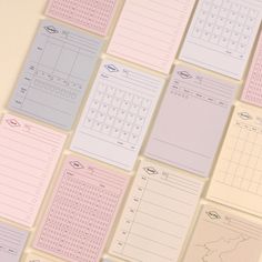 several calendars are arranged on top of each other