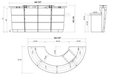 the technical drawing shows how to draw an object with measurements for each part of the structure