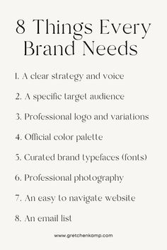 the 8 things every brand needs