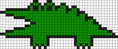 an image of a pixellated green dinosaur