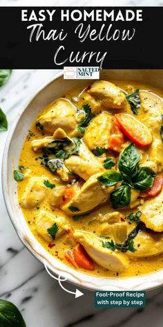 an easy homemade thai yellow curry recipe with step by step instructions