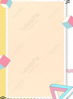 an empty paper with geometric shapes and lines on the edges, in pastel colors