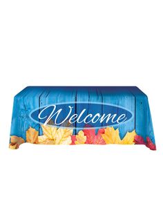 Welcome Fall Leaves Design Church Table Throw - Table Throws - PraiseBanners Church Table, Fall Leaves Design, Fall And Thanksgiving, Table Throw, Leaves Design, Welcome Fall, Fall Leaves, Dye Sublimation, Leaf Design