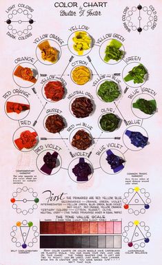 the color chart for different types of food