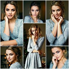 a collage of different photos of a woman