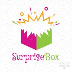 the logo for surprise box, which is designed with an abstract design and colorful colors