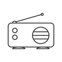 the radio icon is shown in black and white, with an antenna on it's side