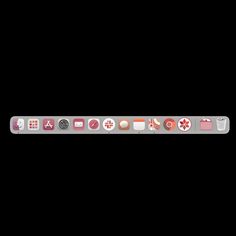 the back side of an apple tv remote control with various icons on it, all in different colors and sizes