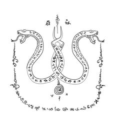 an image of a snake with two snakes on it's back and the words in arabic