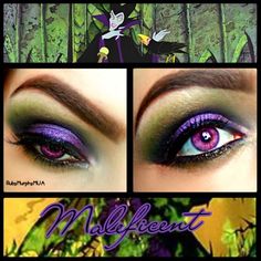 Green And Purple Eye Makeup, Makeup Witch, Purple Eye Makeup, Bedroom Eyes