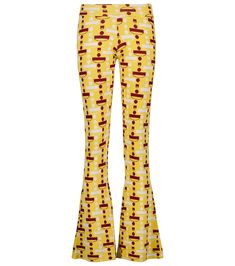 Dodo Bar Or's affinity for vintage-inspired designs shines through with these flared pants. They're made from a yellow and brown geometric jacquard knit and have a flattering high waist. Yellow Clothes, Flared Pants, Jacquard Knit, Vintage Inspired Design, Yellow And Brown, Flare Pants, Athleisure, Wide Leg Pants, Pajama Pants