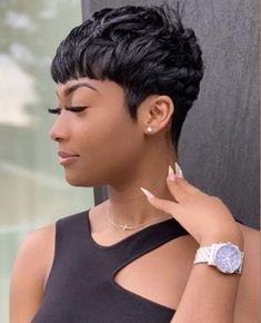 Short Pixie Cut Real Brazilian Human Hair Wigs 150 Density Black Wig No Lace Cos, #AD, ##Cos, #AD, #Lace, #Wig, #Black Very Short Hairstyles For Black Women, Short Pixie Styles For Black Women, Short Hairstyle Women Black Woman Pixie, Short Hair Styles Pixie Black Women, Black Pixie Haircut Short Styles, Pixie Bob Haircut Black Women, Short Relaxed Hairstyles Pixie Cuts, Super Short Pixie For Black Women, Short And Sassy Hair