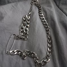 Safety pin necklace! Never worn!
Bought from hot topic years ago, heavy duty chain.
#safetypin#silver#hottopic#heavy#adjustable Safety Pin Aesthetic, Safety Pin Necklace, Pin Necklace, Safety Pin, Hot Topic, Women's Jewelry, Houston, Heavy Duty, Women Jewelry