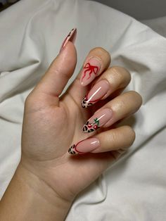 #nails #panther #summernails #nailart #naildesign #nailsoftheday #cherry Panther Nails Designs, Nana Nail Art, Leopard And Cherry Nails, Cherry Print Nails, Red Lepord Print Nail, Cherry Red Nails Design, Junior H Nails, Cheetah Cherry Nails, Cheetah Nails Black