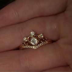 Size 9 Brand New Rose Gold 925 Stamped Princess Ring Quinceañera Rings Gold, Quince Rings Gold, Payton Core, Fairytale Quince, Quince Rings, Sweet 16 Rings, Quince Jewelry, Fantasy Aesthetics, Rose Gold Princess