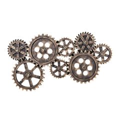 six gears are shown on a white background with no image in the top right corner