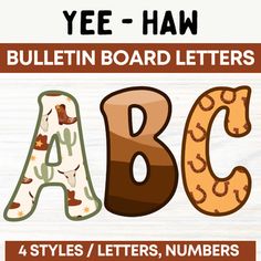 the letters are made up of different types of animals and letters that appear to be in english