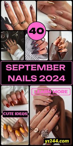 September Gel Nail Ideas 2024, Short Acrylic Nails September, Latest Nail Art 2024, September Nails 2024 Almond, Trendy Nails Ideas 2024 September, Latest Gel Nail Trends 2024, Fall Themed Nails Short, Latest Nail Trends 2024, September 2024 Nails