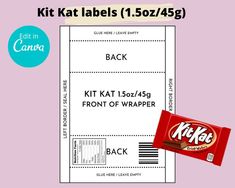 a kitkat label with a bar on it