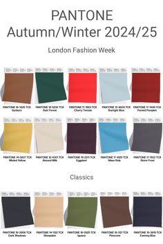 Pantone Autumn/Winter 2024/25 London Fashion Week #trends #color #fashion #pantone #london Pantone Trends, Pantone Fall, Fall Color Trend, Autumn Trends, Color Combos Outfit, Fall Trends Outfits, Fall Winter Trends, Color Trends Fashion, Fashion Forecasting