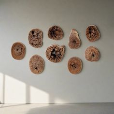 Live Edge Teak Wall Play-France & Son-FL9070-9pc-Wall DecorSet of 9-2-France and Son Teak Wall Art, Teak Wall, Tree Ring, Planter Table, Home Fix, Faux Tree, Wood Circles, Organic Wood, Organization Decor