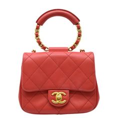 Item Details: Designer: CHANEL Model: Mini In The Loop Retail: N/A Style: Top Handle/Shoulder Bag Material: Quilted Leather Color: Red Serial: 28935628 Made year: 2019 Made: Italy Measurements: W 7" x H 6" x D 2" Accessories: No Accessories. Condition Detail: Good - The Item shows signs of use, possibly including rubbed corners, moderate leather tanning, some inside stain marks, and tarnishing hardware. See the listing description for details. Outside: Signs of use. Inside: Dirt marks, dirt, signs of use. Leather: Rubbing, light cut, signs of use. Corners: Rubbing, dirt marks, signs of use. Hardware: Scratches, signs of use. Strap: Rubbing, dark color, signs of use. Smell: No Smell. Please check the details and pictures before purchasing.Please do not hesitate to ask questions regarding ou Classic Red Shoulder Bag With Cc Turnlock Closure, Luxury Red Shoulder Bag With Cc Turnlock Closure, Red Leather Shoulder Bag With Cc Turnlock Closure, Outside Signs, Leather Tanning, Chanel Mini, Chanel Model, Dark Color, The Loop