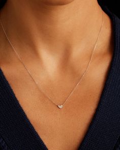 Diamond Pavé Heart Necklace | gorjana Heart Diamond Necklace, Pave Heart Necklace, Heart Charm Necklace, Heart Necklace Diamond, Gold Heart Necklace, 14k Gold Necklace, White Gold Necklaces, Cool Necklaces, Ring Size Guide