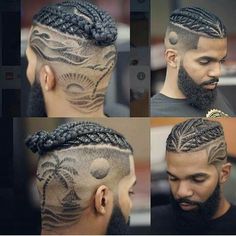 Black Men  Hair Designs Black Men Hair, Haircut Designs For Men, Hair Designs For Men, Braided Hairstyles For Men, Braid Styles For Men, Undercut Hairstyle, Cornrow Hairstyles For Men, Shaved Hair Designs, Cortes De Cabello