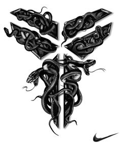 a cross with two snakes on it, and the word's initials are in black ink