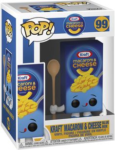 the pop box is open to show it's packaging and features an image of kart macaroni and cheese