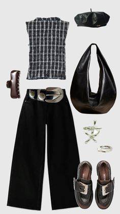 Mk.gee Concert Outfit, Cool Work Outfits Women Business Casual, Medium Size Outfits, Straight Leg Pants Outfit, Different Types Of Styles, Windy Day Outfit, Bowling Outfit Ideas, Edgy Minimalist Fashion, Brown And Black Outfit