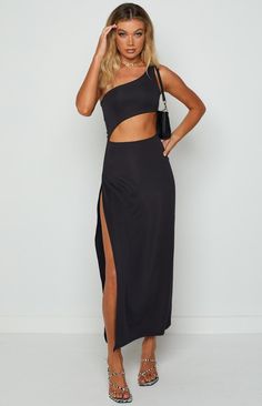 Black One Shoulder Dress

This maxi is the ultimate party dress to wear with your girlfriends next time you hit town! Complete your look with simple heels, gold accessories and have the best time lovely!



Maxi length

Cut out at front 

Unlined

Side leg slit

Mid-weight material with stretch Dress With One Leg Out, One Shoulder Cut Out Dress, Black Dress With Gold Accessories, Black Maxi Dress With Cut Outs, Formal Black Maxi Dress With Cutout, Black Maxi Skirt Set, Chic Maxi Dress With Side Slits And Cut-out Waist, Chic Black Maxi Dress With Cutout, Cut Out Maxi Dress Black