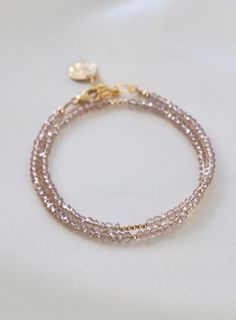 CHAMPAGNE PETITE CRYSTAL DOUBLE WRAP BRACELET Sorority Jewelry, Gold Beaded Bracelet, Layered Choker Necklace, Double Wrap Bracelet, Layered Chokers, Sparkly Jewelry, Bracelet Bead, Gold Champagne, Gold Bead Bracelets