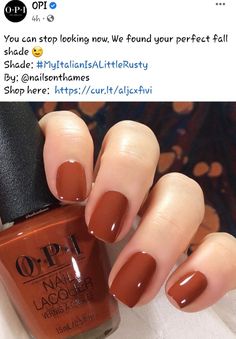 https://pin.it/5Nqm5Q01R Fall Nail Colors Opi, Opi Nail Polish Colors, Brown Nail Polish, Brown Nail, Opi Nail Colors, Fall Gel Nails, Cute Gel Nails, Opi Nail Polish, Dipped Nails