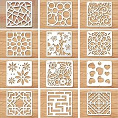 laser cutout designs for decorative wall hangings and doors, including the design in white