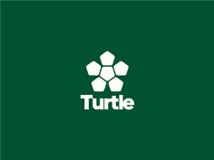 the turtle logo is shown in white on a green background with hexagonal shapes