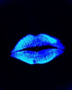 a blue lip glows in the dark