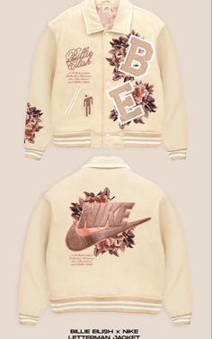 Nike Two Piece Outfit, Jacket Design Ideas, Female Clothing Brand, Nike Varsity Jacket, Varsity Jacket Design, Hype Streetwear, Apparel Design Inspiration