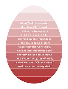 an easter egg with the words in red and white