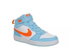 Color Pop Nike Boys Little Kid Court Borough 2 Mid Sneaker | Rack Room Shoes Sneaker Rack, Nike Boy, Boys Nike, Rack Room Shoes, Color Pop, Nike, Sneakers, Color