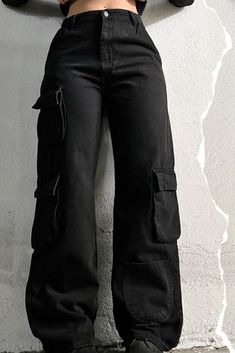 Cargo Pants Women Baggy, Y2k Cargo Pants, Outfits Con Jeans, Cargo Pants Outfit, Cute Pants, Black Cargo Pants