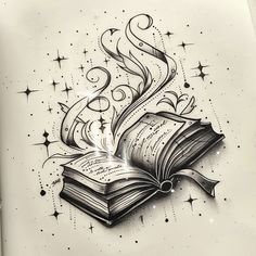 Magic Detailed Tattoo Designs Book Of Spells Tattoo, The Book Of Life Tattoo, Charmed Tattoos, Tattoos Of Books, Mystic Tattoo Magic, Grimoire Tattoo, Unique Harry Potter Tattoo, Wicked Tattoo Ideas, Magic Tattoo Ideas