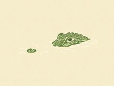 an alligator is floating in the water with its head above the water's surface