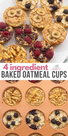 an image of baked oatmeal cups with blueberries and raspberries