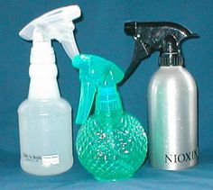 three different types of cleaning products on a blue background