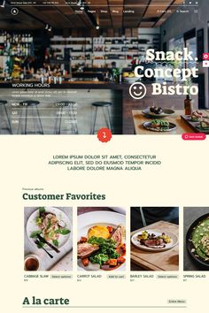 the restaurant website is clean and ready to be used for business purposes, as well as food