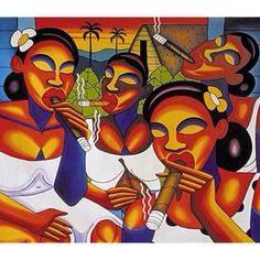 Arte de Cuba / Cuban art Cuban Cigars Art, Cuba Art, Cuban Women, Vintage Cuba, Latino Art, Afro Cuban, Cuban Art, Caribbean Art, Three Women