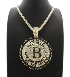 Hip Hop Iced Large THE BLACK WALL STREET & 4mm 36" Franco Chain Bling Necklace HIP HOP CELEBRITY STYLE BRAND NEW USA SELLER Product Description Pendants : 14K GOLD PLATED SIZE OF PENDANT:  3.5" x 2.5" Lab Diamonds Chain : 4mm 36" Franco Chain High Quality and polished. Payments: US Customers: Paypal accepted International Customers: Paypal accepted Shipping: For Shipping & Handling within the US: FREE We do combine shipping! We ship via USPS (Post office) First Class Mail Tracking Info will auto Gold Pendants For Men, Black Wall Street, Gold Pendants, Bling Necklace, Diamond Chain, Black Wall, Black Walls, Fashion Jewelry Necklaces, Wall Street