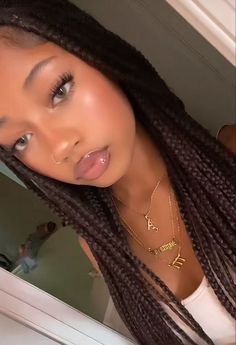 Black Faceclaims Female Teen, Adorable Face Claims, Light Makeup On Black Women, Cute Box Braids Styles, Cute Box Braid Styles, Small Nose Black Women, Freckles On Brown Skin, Colored Contacts On Black Women, Black Face Claims Women